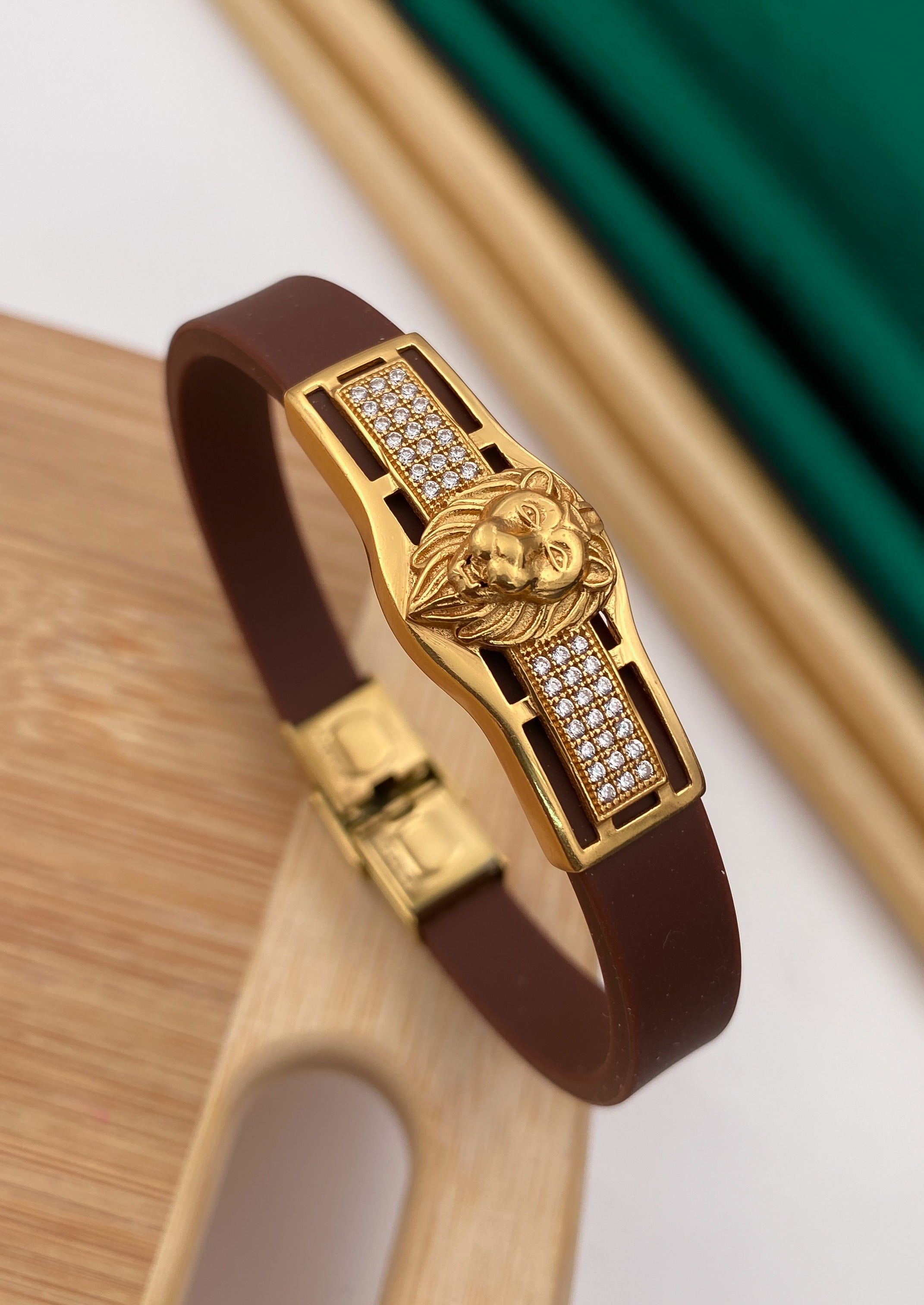 Lion Best Quality Durable Design Gold Plated Rudraksha Bracelet for Men -  Style C736 – Soni Fashion®